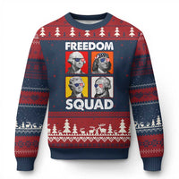 Freedom Squad Founding Fathers Ugly Christmas Sweater American Revolution 4th of July