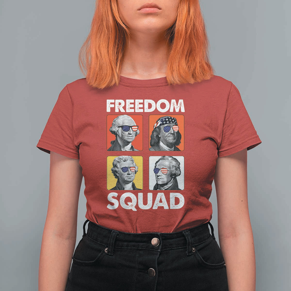 Freedom Squad Founding Fathers T Shirt For Women American Revolution 4th of July