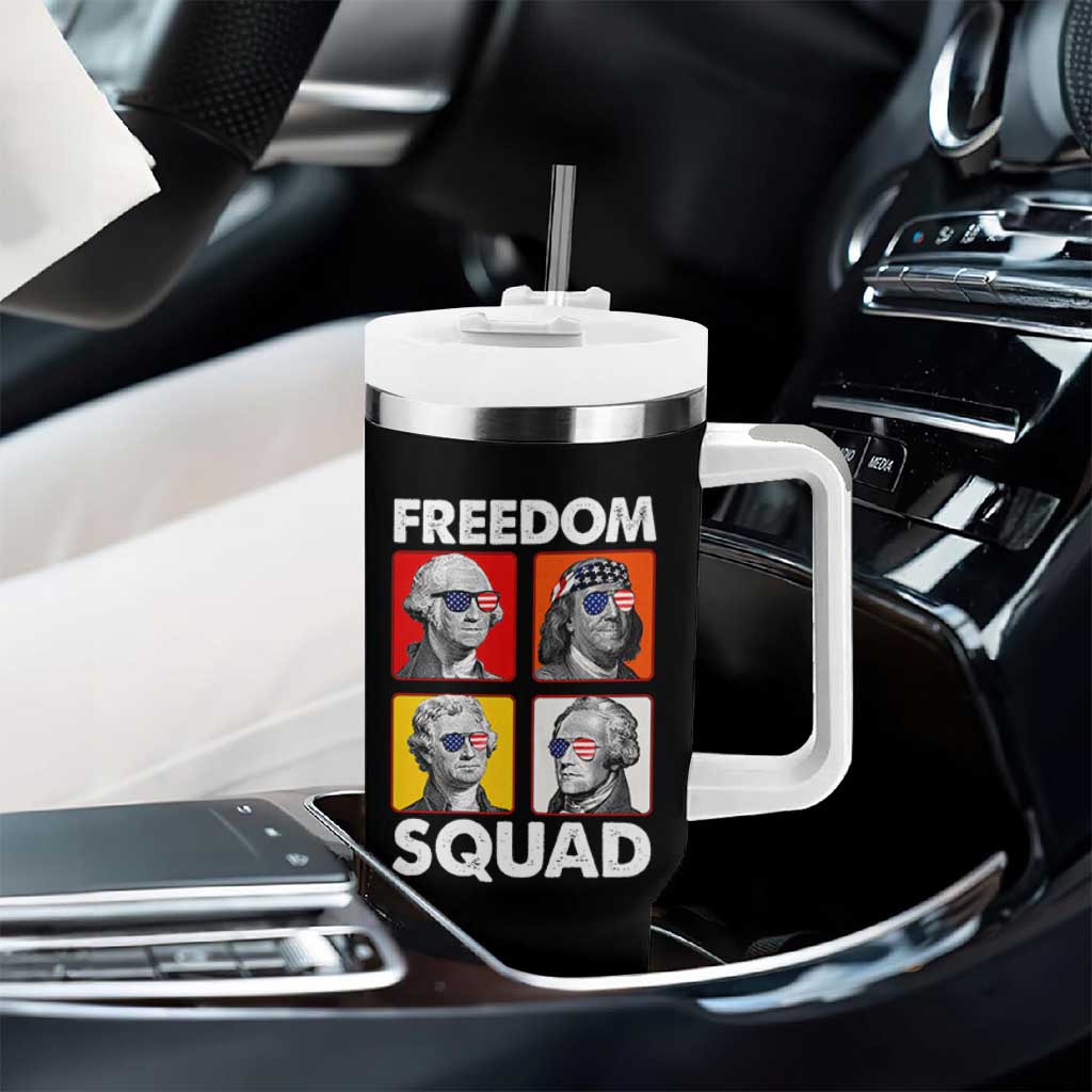 Freedom Squad Founding Fathers Tumbler With Handle American Revolution 4th of July
