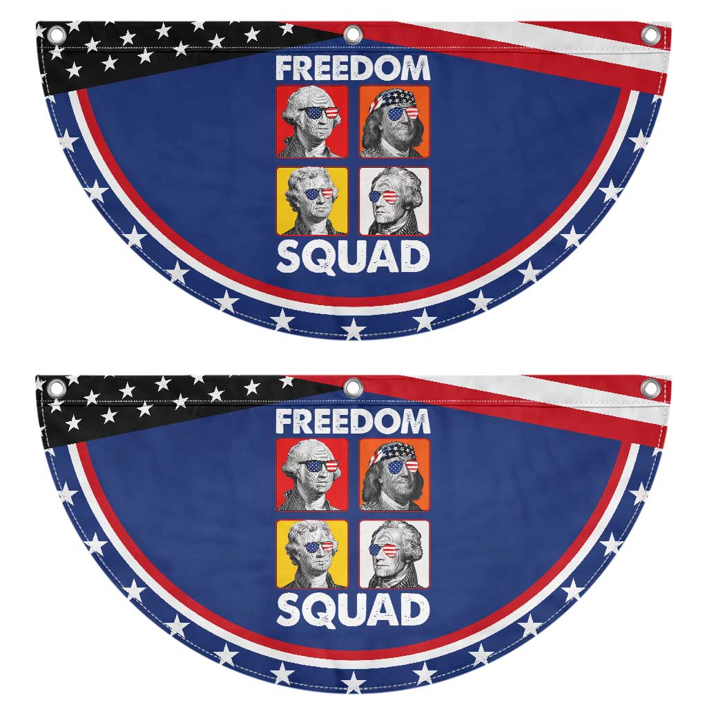 Freedom Squad Founding Fathers Patriotic Fan Flag American Revolution 4th of July