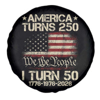 America Turns 250 I Turn 50 Spare Tire Cover 50th Birthday 250th Anniversary USA 1776 1976 2026