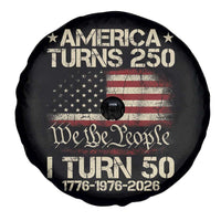 America Turns 250 I Turn 50 Spare Tire Cover 50th Birthday 250th Anniversary USA 1776 1976 2026