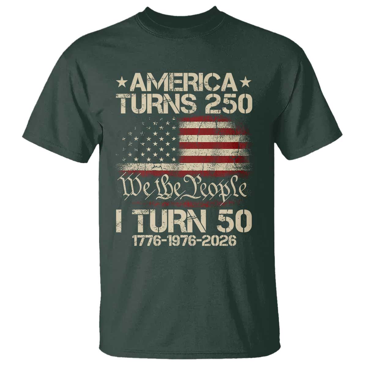 America Turns 250 I Turn 50 T Shirt 50th Birthday 250th Anniversary USA 1776 1976 2026