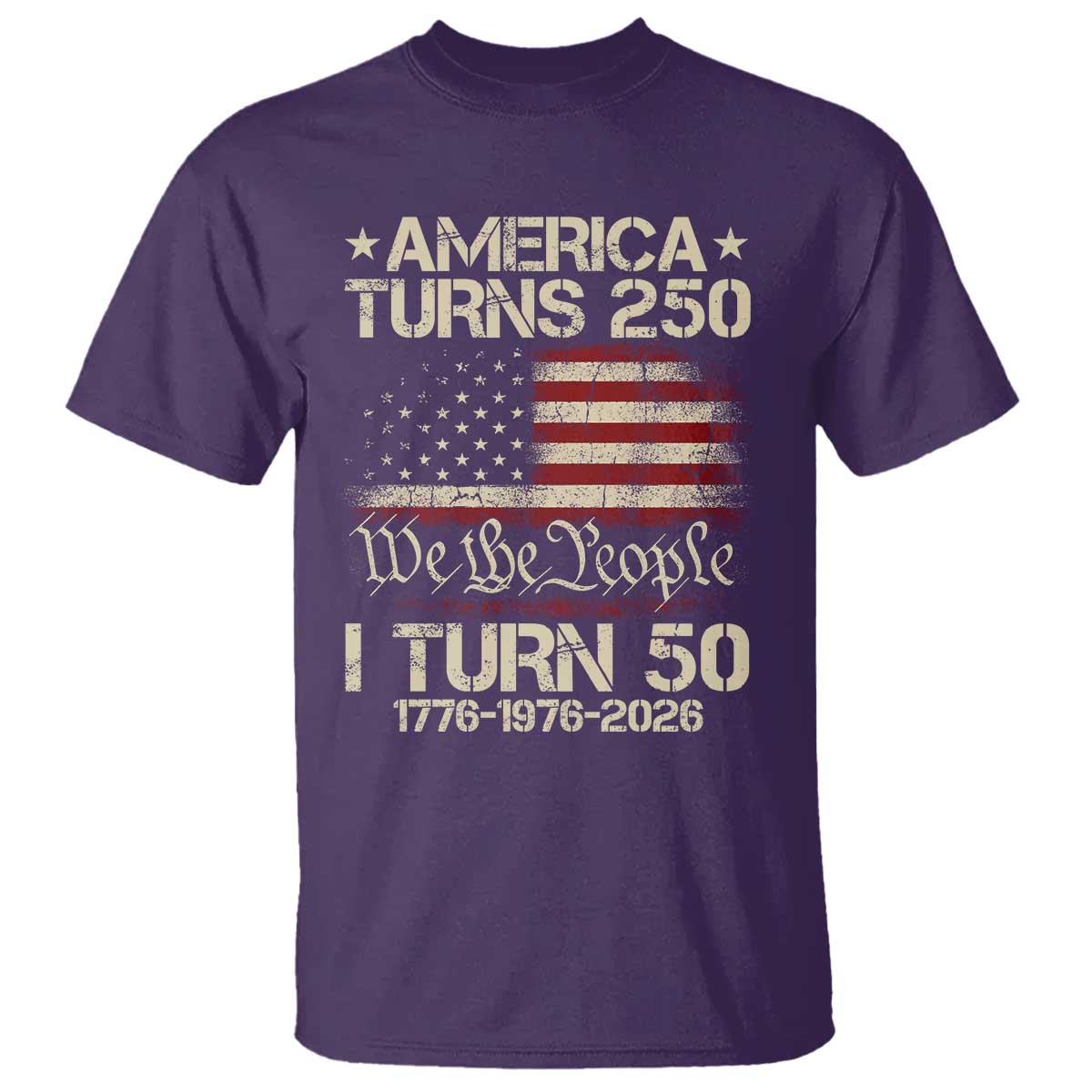 America Turns 250 I Turn 50 T Shirt 50th Birthday 250th Anniversary USA 1776 1976 2026