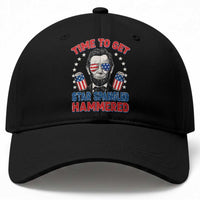 Time To Get Star Spangled Hammered Abraham Lincoln Baseball Cap Funny 4th of July
