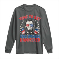 Time To Get Star Spangled Hammered Abraham Lincoln Long Sleeve Shirt Funny 4th of July