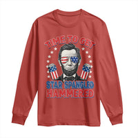 Time To Get Star Spangled Hammered Abraham Lincoln Long Sleeve Shirt Funny 4th of July