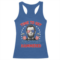 Time To Get Star Spangled Hammered Abraham Lincoln Racerback Tank Top Funny 4th of July