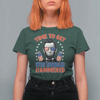 Time To Get Star Spangled Hammered Abraham Lincoln T Shirt For Women Funny 4th of July