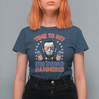 Time To Get Star Spangled Hammered Abraham Lincoln T Shirt For Women Funny 4th of July