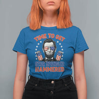 Time To Get Star Spangled Hammered Abraham Lincoln T Shirt For Women Funny 4th of July