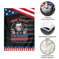 Time To Get Star Spangled Hammered Abraham Lincoln Patriotic Garden Flag Funny 4th of July