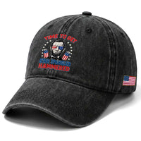 Time To Get Star Spangled Hammered Abraham Lincoln Washed Cotton Baseball Cap Funny 4th of July