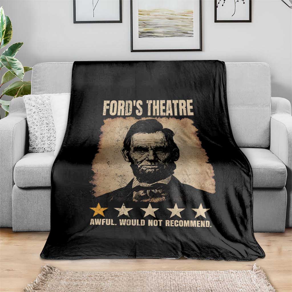 Abraham Lincoln Ford's Theatre Throw Blanket Awful Would Not Recommend Funny US History