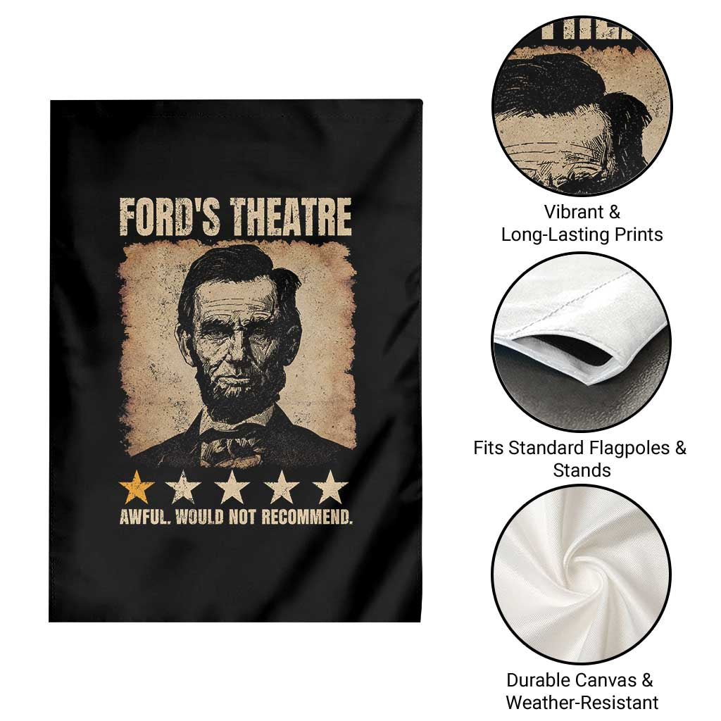 Abraham Lincoln Ford's Theatre Garden Flag Awful Would Not Recommend Funny US History