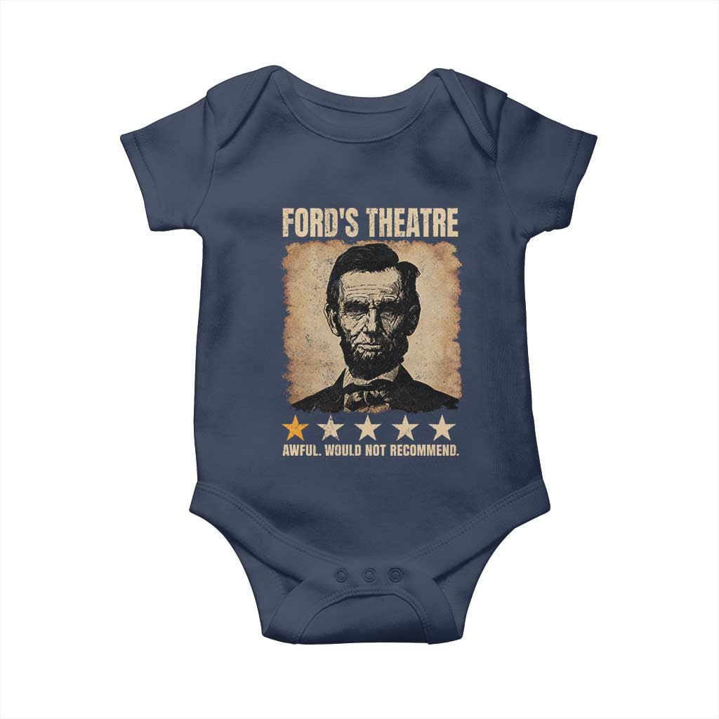 Abraham Lincoln Ford's Theatre Baby Onesie Awful Would Not Recommend Funny US History