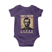 Abraham Lincoln Ford's Theatre Baby Onesie Awful Would Not Recommend Funny US History