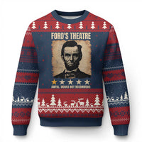 Abraham Lincoln Ford's Theatre Ugly Christmas Sweater Awful Would Not Recommend Funny US History