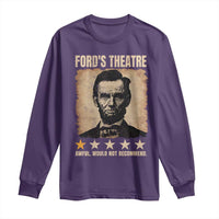 Abraham Lincoln Ford's Theatre Long Sleeve Shirt Awful Would Not Recommend Funny US History
