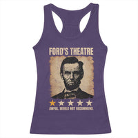 Abraham Lincoln Ford's Theatre Racerback Tank Top Awful Would Not Recommend Funny US History