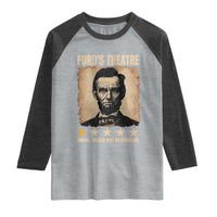 Abraham Lincoln Ford's Theatre Raglan Shirt Awful Would Not Recommend Funny US History