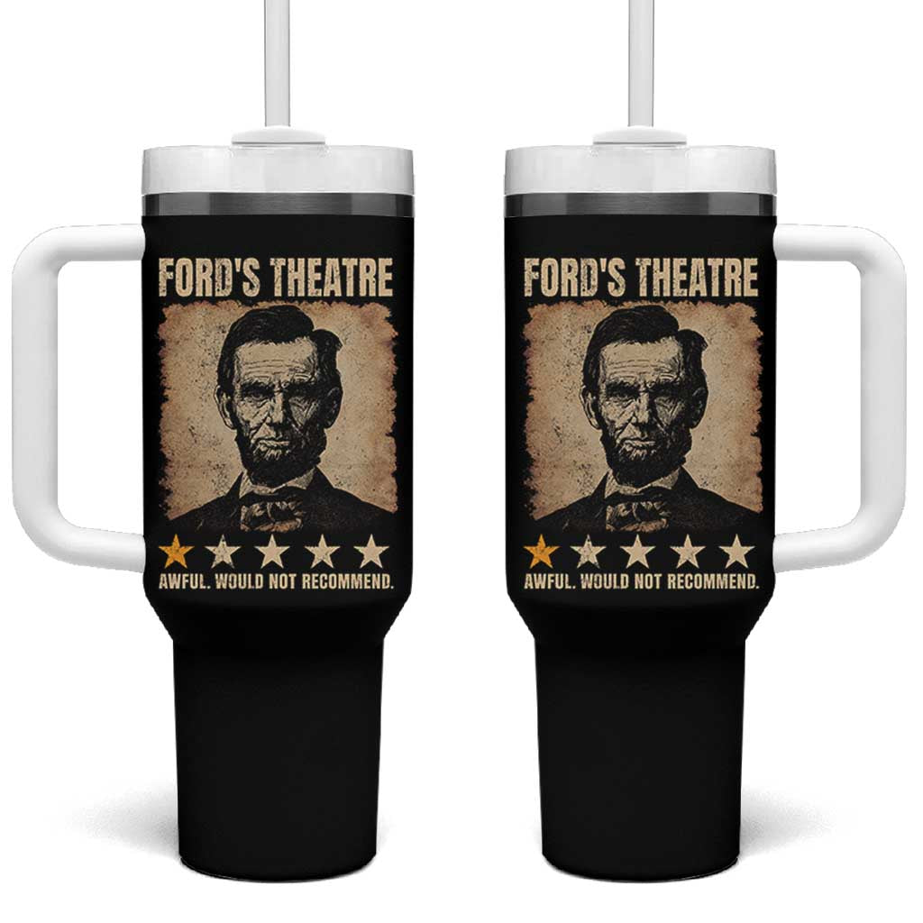Abraham Lincoln Ford's Theatre Tumbler With Handle Awful Would Not Recommend Funny US History