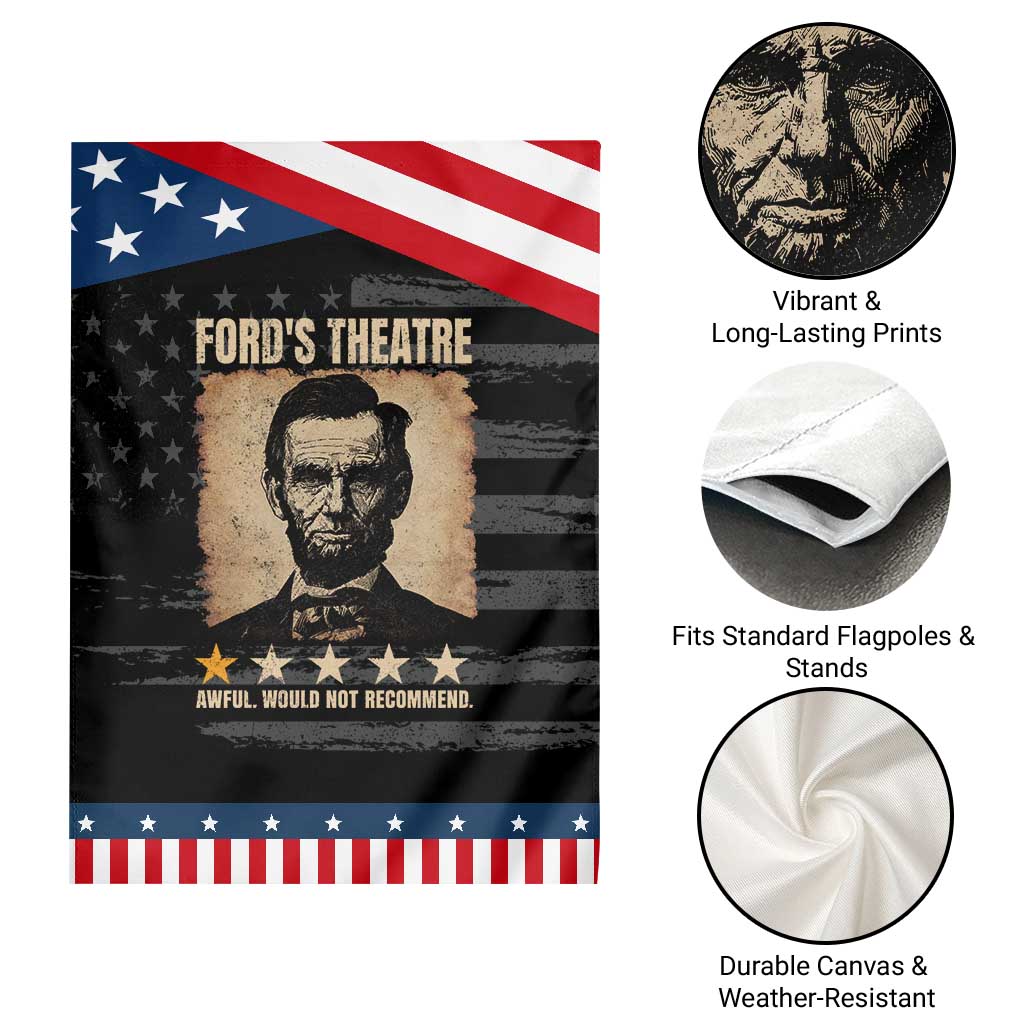 Abraham Lincoln Ford's Theatre Patriotic Garden Flag Awful Would Not Recommend Funny US History