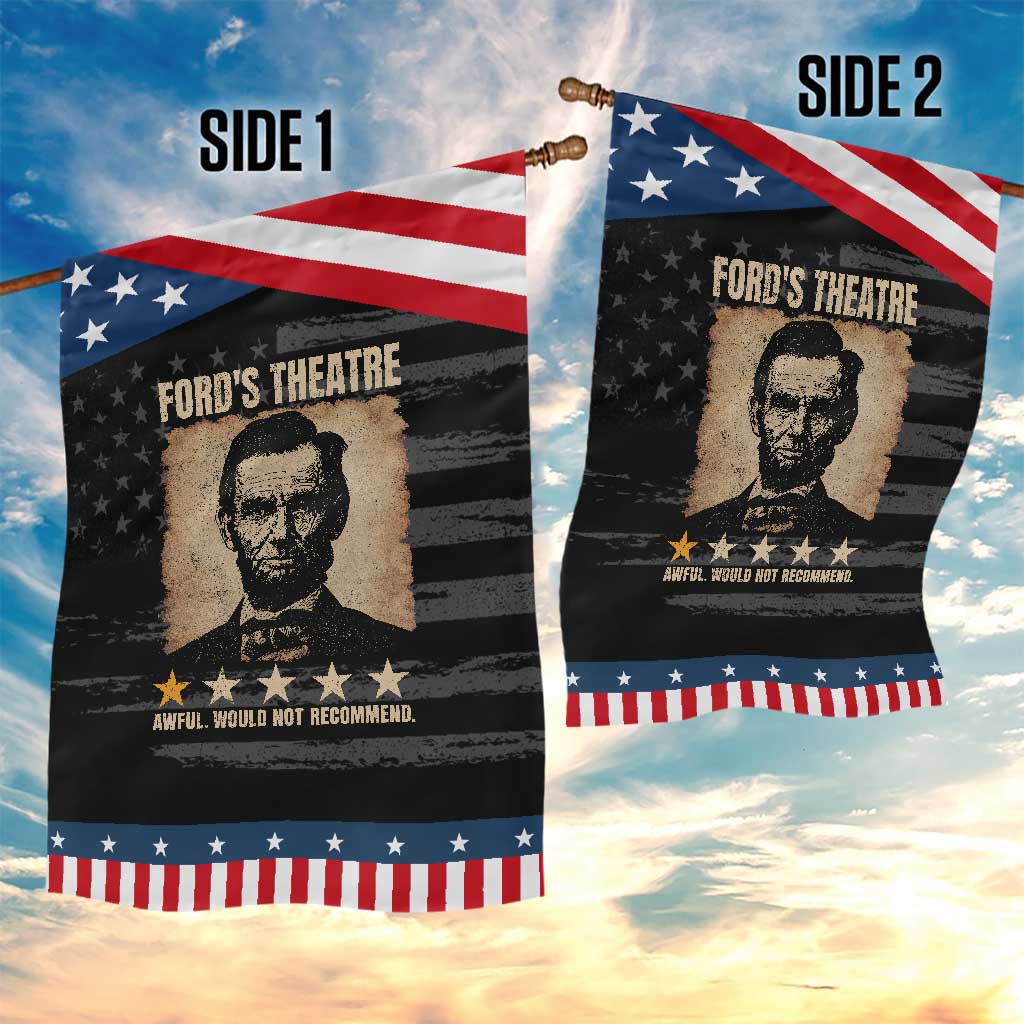 Abraham Lincoln Ford's Theatre Patriotic Garden Flag Awful Would Not Recommend Funny US History