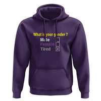 Funny Non Binary Hoodie What Is Your Gender Male Female Tired LGBT Pride Enby Flag - Wonder Print Shop