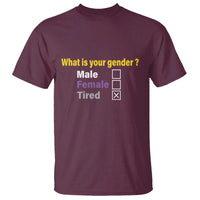 Funny Non Binary T Shirt What Is Your Gender Male Female Tired LGBT Pride Enby Flag - Wonder Print Shop