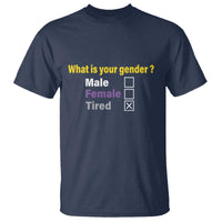 Funny Non Binary T Shirt What Is Your Gender Male Female Tired LGBT Pride Enby Flag - Wonder Print Shop