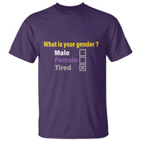 Funny Non Binary T Shirt What Is Your Gender Male Female Tired LGBT Pride Enby Flag - Wonder Print Shop