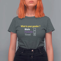 Funny Non Binary T Shirt For Women What Is Your Gender Male Female Tired LGBT Pride Enby Flag - Wonder Print Shop