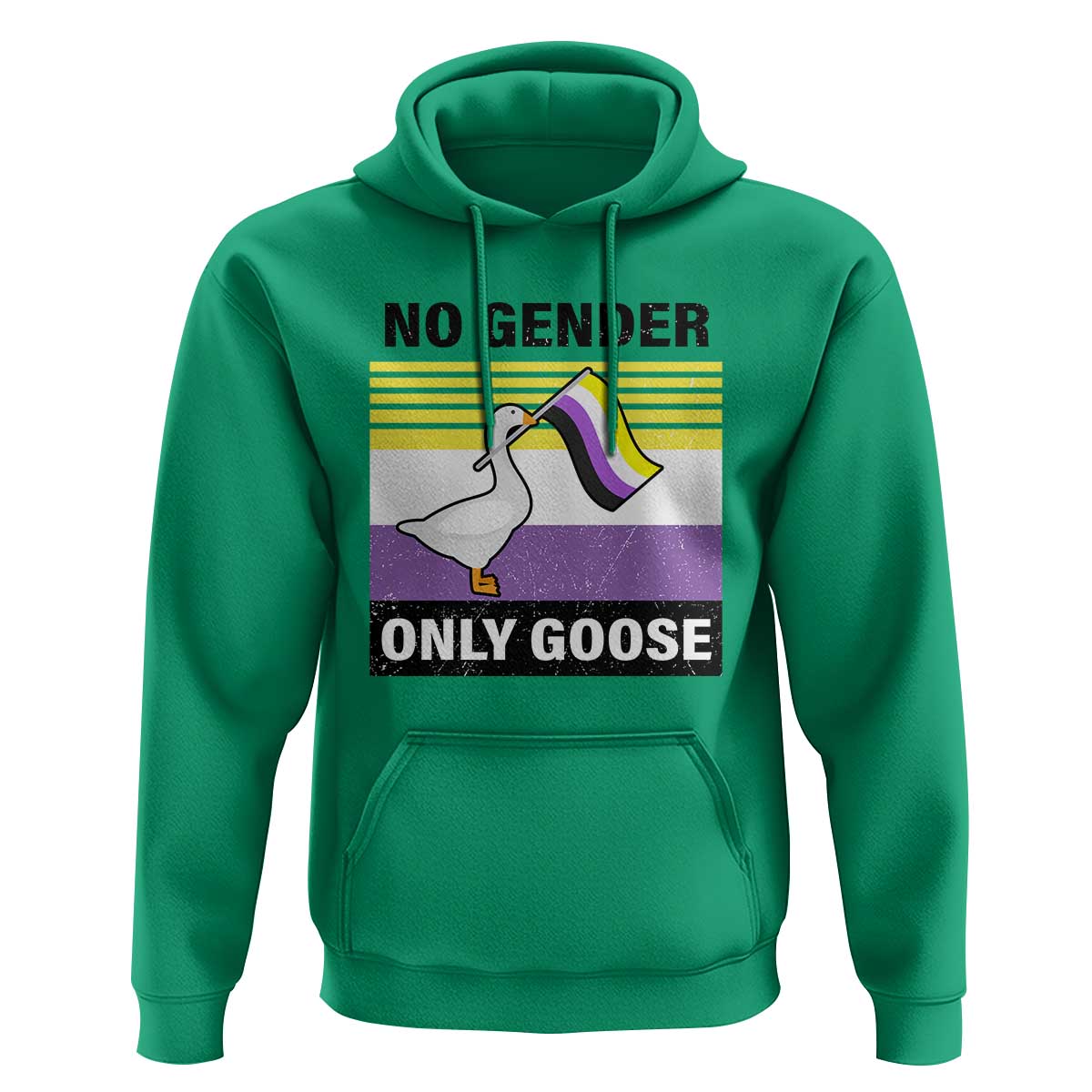 Funny Non Binary Hoodie No Gender Only Goose LGBTQ Enby Flag - Wonder Print Shop