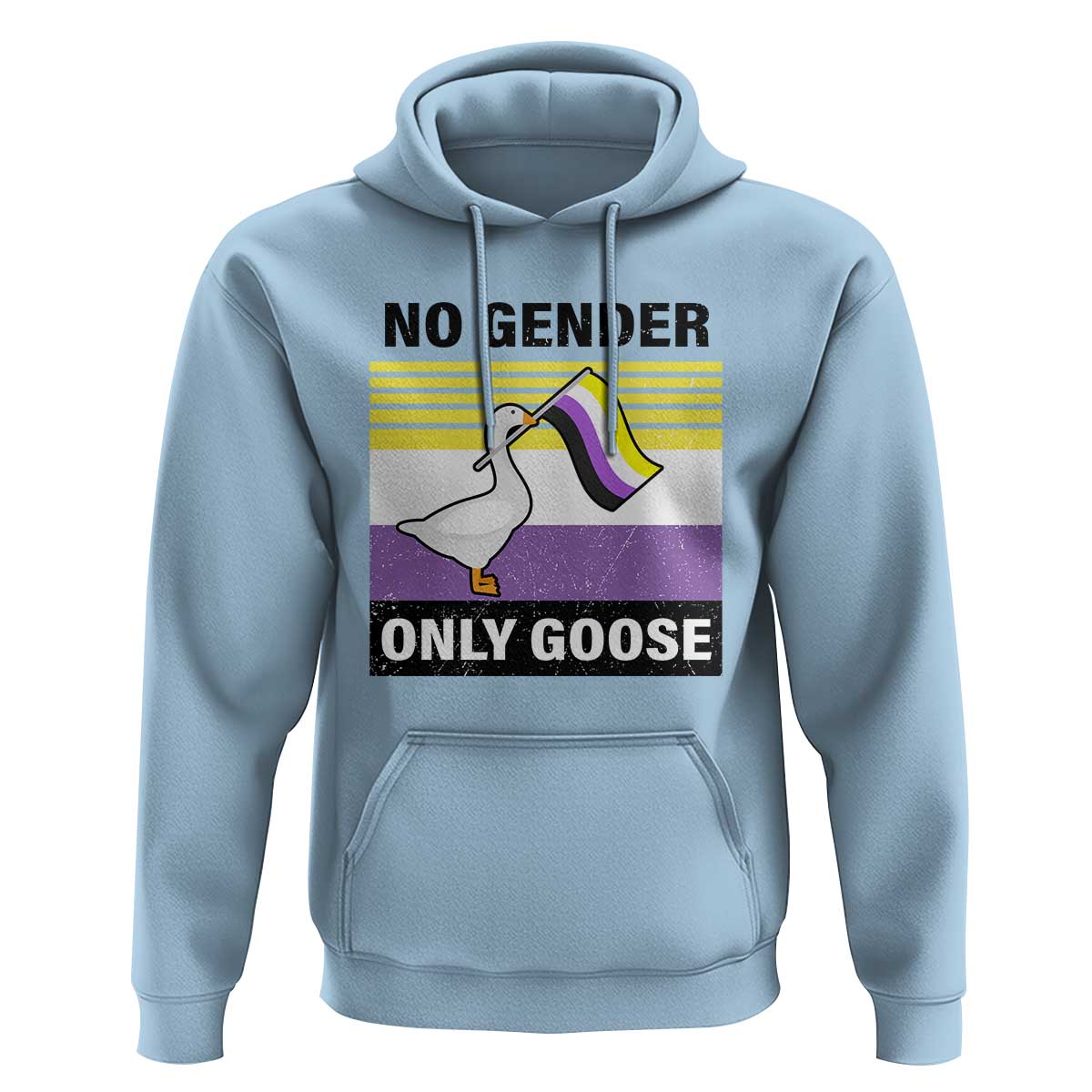 Funny Non Binary Hoodie No Gender Only Goose LGBTQ Enby Flag - Wonder Print Shop