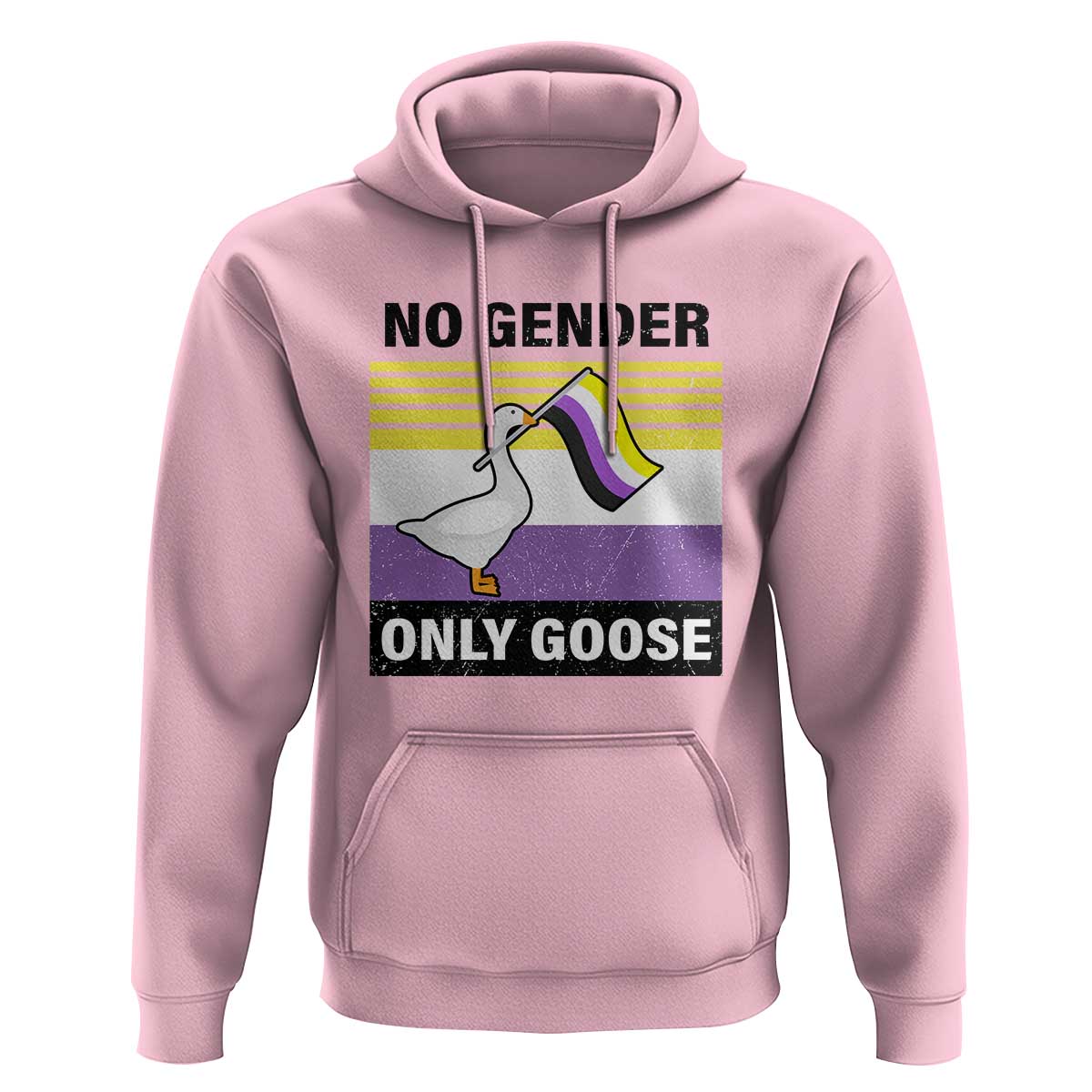 Funny Non Binary Hoodie No Gender Only Goose LGBTQ Enby Flag - Wonder Print Shop