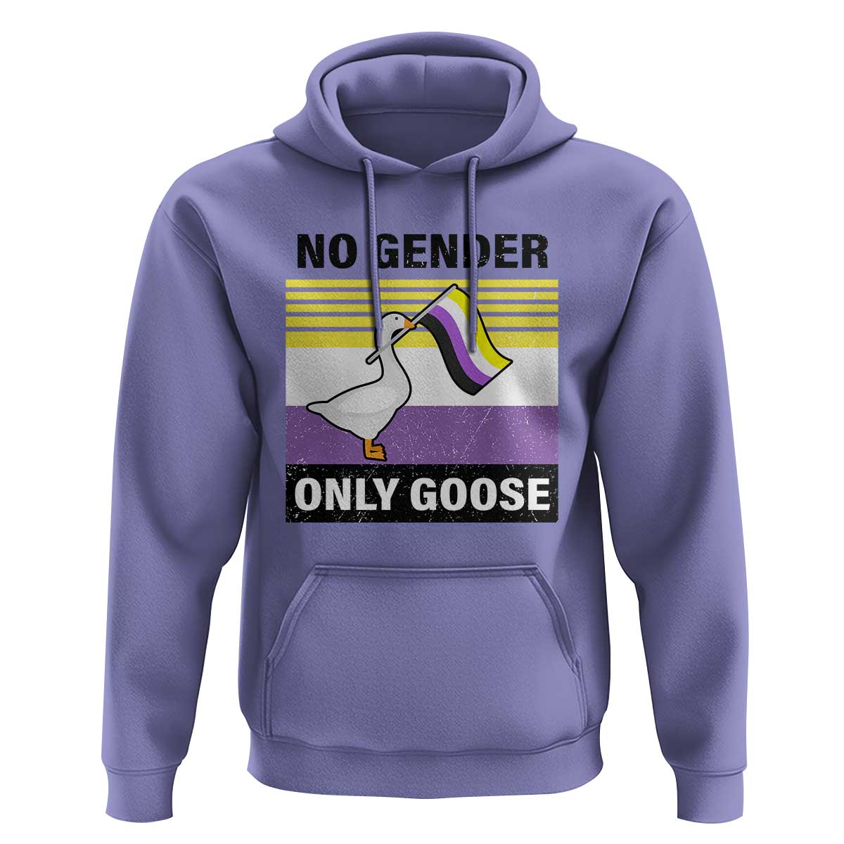 Funny Non Binary Hoodie No Gender Only Goose LGBTQ Enby Flag - Wonder Print Shop