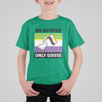 Funny Non Binary T Shirt For Kid No Gender Only Goose LGBTQ Enby Flag - Wonder Print Shop