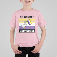 Funny Non Binary T Shirt For Kid No Gender Only Goose LGBTQ Enby Flag - Wonder Print Shop