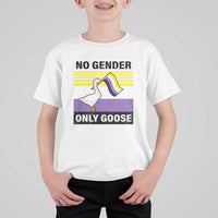 Funny Non Binary T Shirt For Kid No Gender Only Goose LGBTQ Enby Flag - Wonder Print Shop