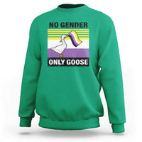 Funny Non Binary Sweatshirt No Gender Only Goose LGBTQ Enby Flag - Wonder Print Shop