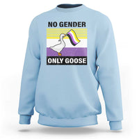 Funny Non Binary Sweatshirt No Gender Only Goose LGBTQ Enby Flag - Wonder Print Shop