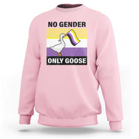 Funny Non Binary Sweatshirt No Gender Only Goose LGBTQ Enby Flag - Wonder Print Shop