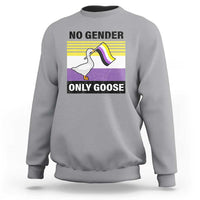 Funny Non Binary Sweatshirt No Gender Only Goose LGBTQ Enby Flag - Wonder Print Shop