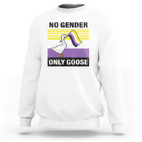 Funny Non Binary Sweatshirt No Gender Only Goose LGBTQ Enby Flag - Wonder Print Shop