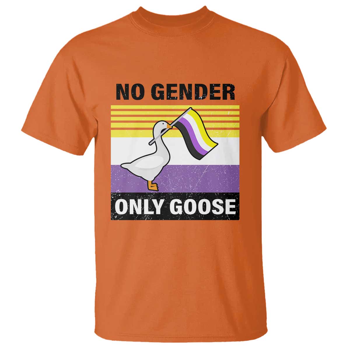 Funny Non Binary T Shirt No Gender Only Goose LGBTQ Enby Flag - Wonder Print Shop