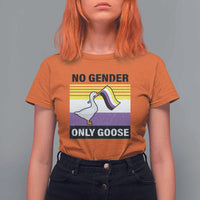 Funny Non Binary T Shirt For Women No Gender Only Goose LGBTQ Enby Flag - Wonder Print Shop