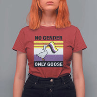 Funny Non Binary T Shirt For Women No Gender Only Goose LGBTQ Enby Flag - Wonder Print Shop