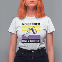 Funny Non Binary T Shirt For Women No Gender Only Goose LGBTQ Enby Flag - Wonder Print Shop