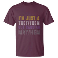 Non Binary T Shirt I'm Just A They Them Outcausing May Hem Enby Flag - Wonder Print Shop